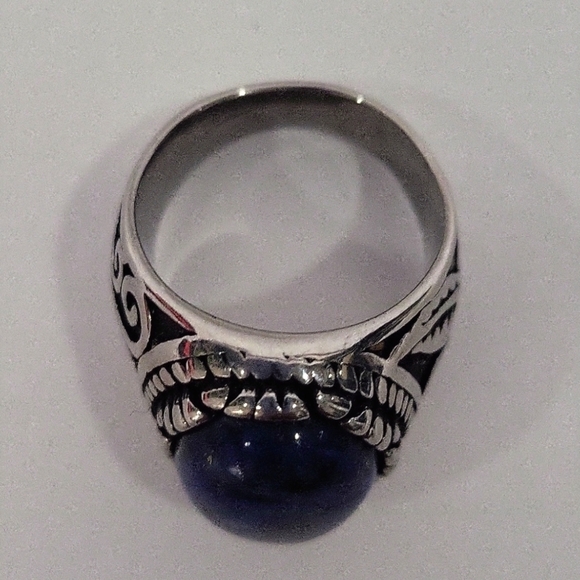 345- Lapis Lazuli Natural Gemstone Handmade Men's Ring Size 9 NWT - Picture 5 of 8